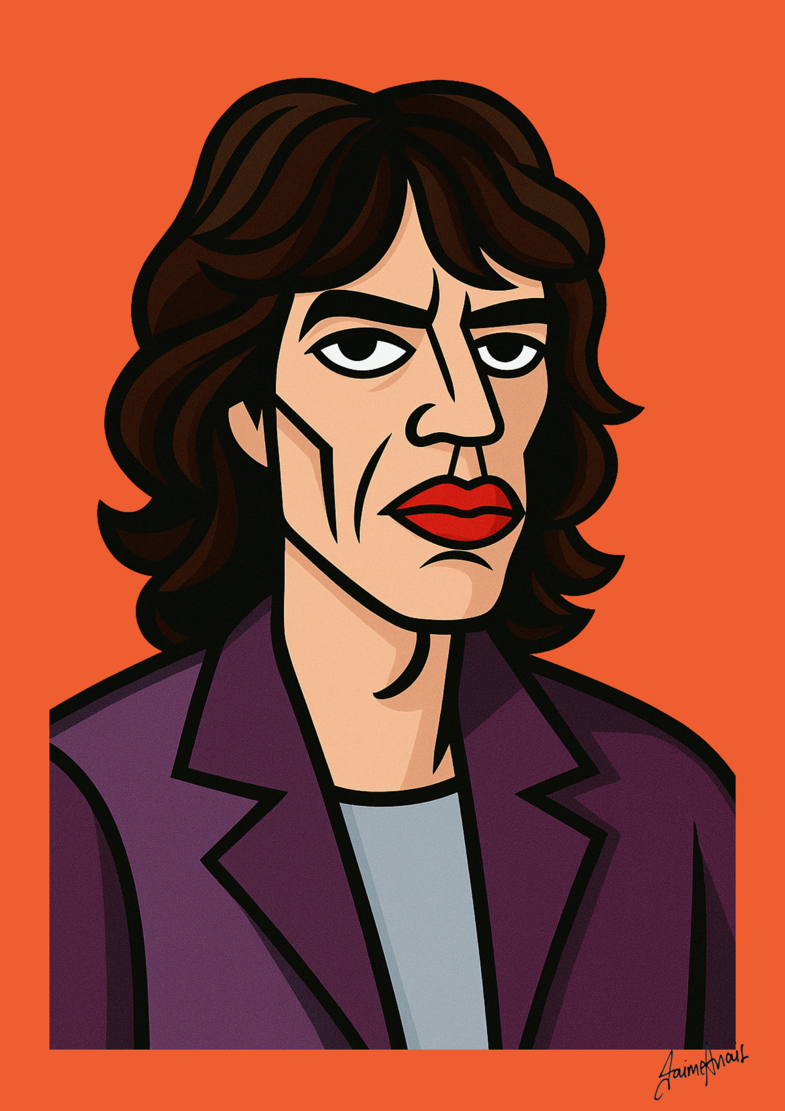 Mick Jagger Cartoon Drawing