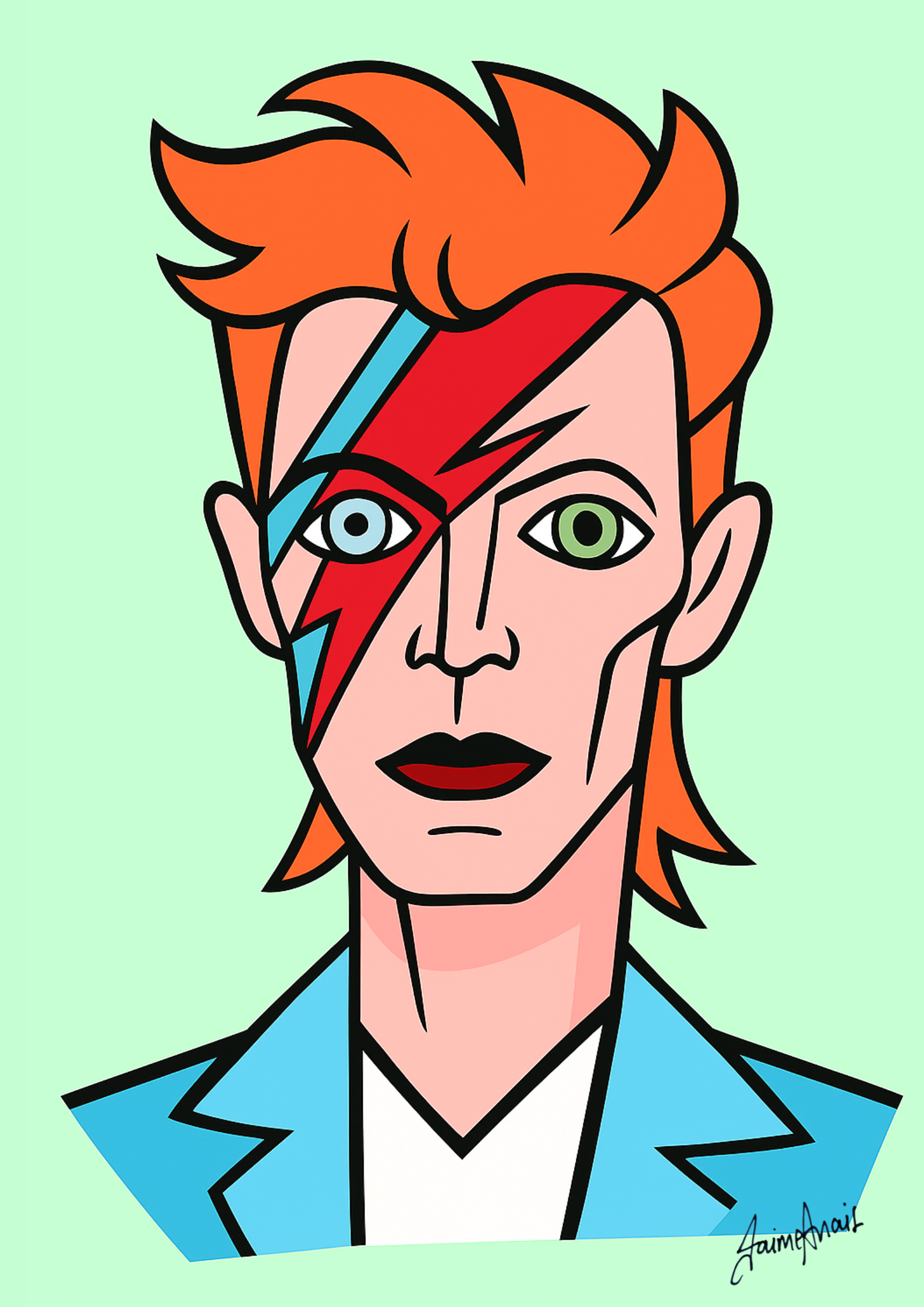 David Bowie Cartoon Drawing