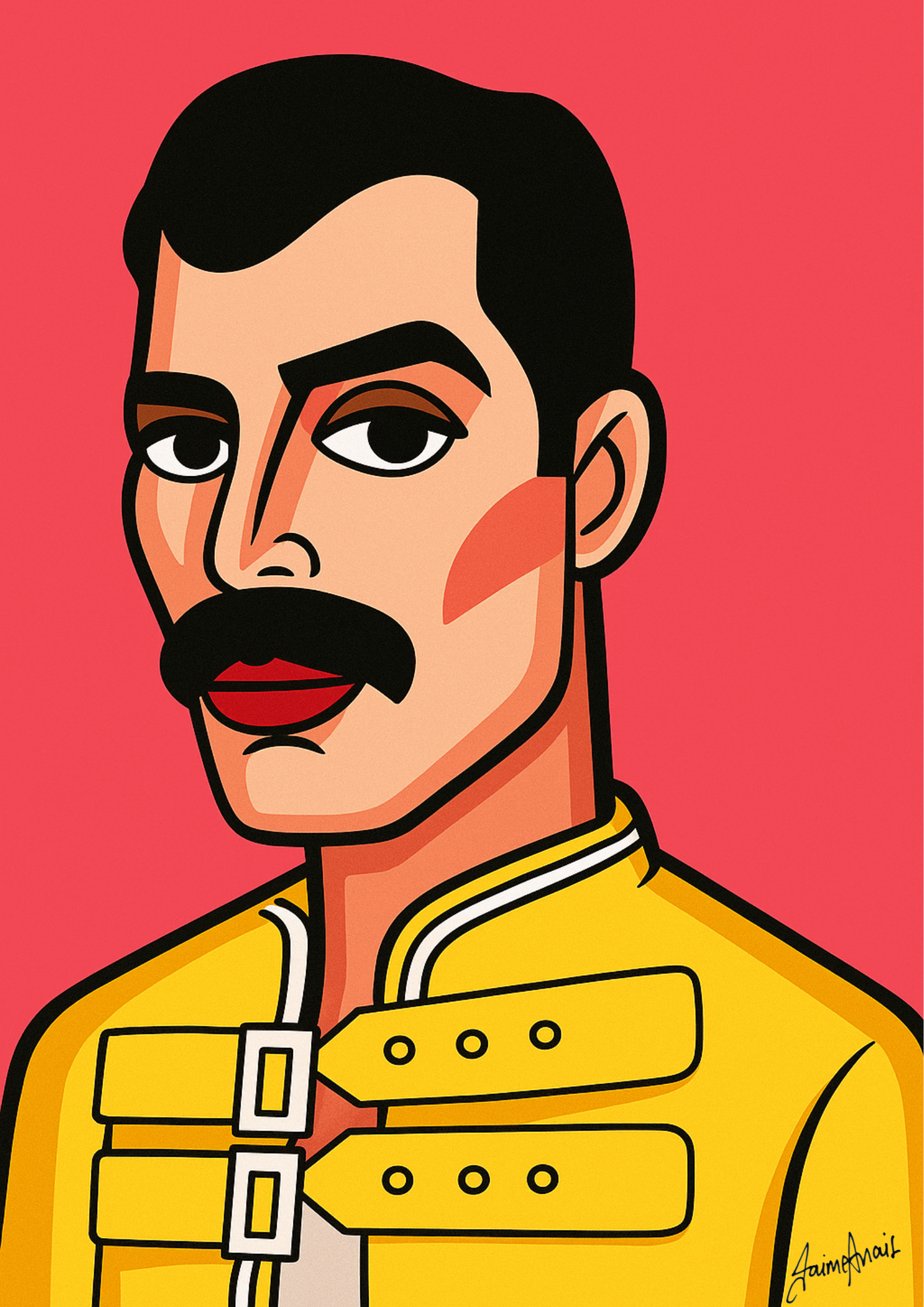 Freddie Mercury Cartoon Drawing
