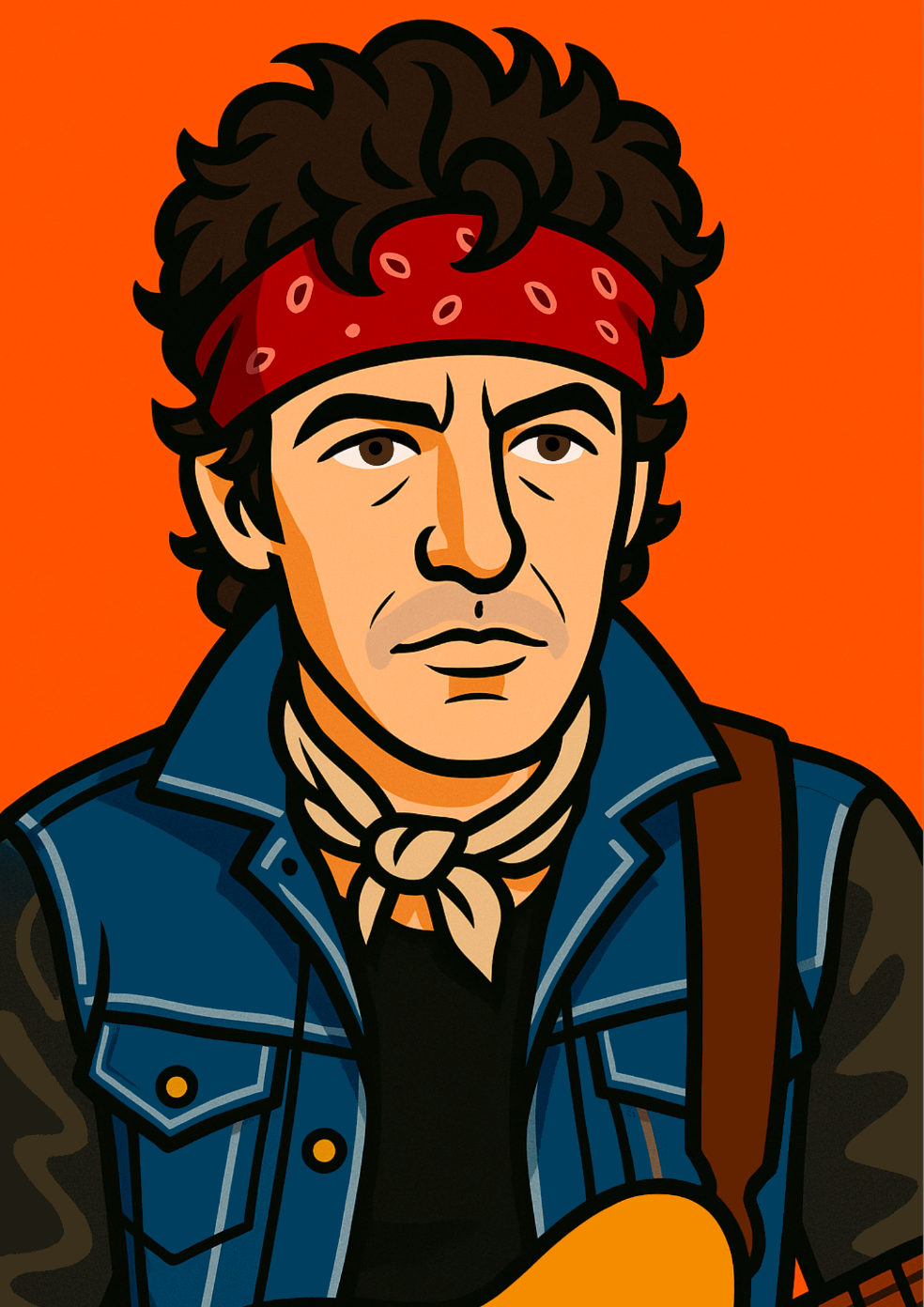 Bruce Springsteen Cartoon Drawing